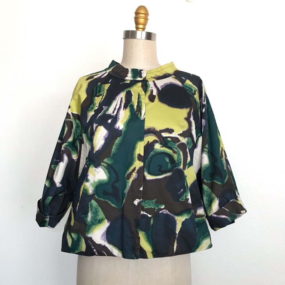 Calvin Klein Green & Black Abstract Print Tunic Top  M evening jack